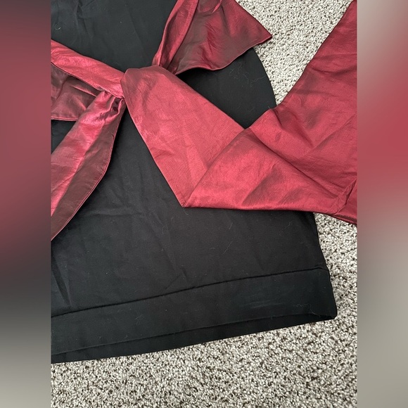 QUONTUM England M Vintage 80’s Tank Stretch Dress Big Red Iridescent Bow Accent - Picture 8 of 14